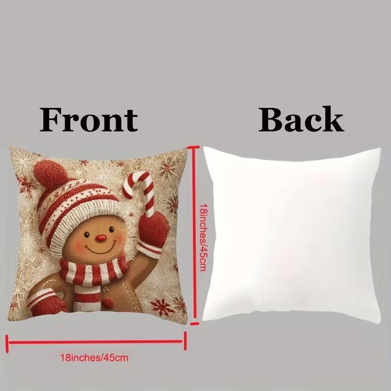 1/4 Stück Weihnachts-Kissenbezüge Zwerg Lebkuchenmann Kissenbezüge Weihnachtsdekoration für Zuhause Sofa Wohnzimmer 2026
