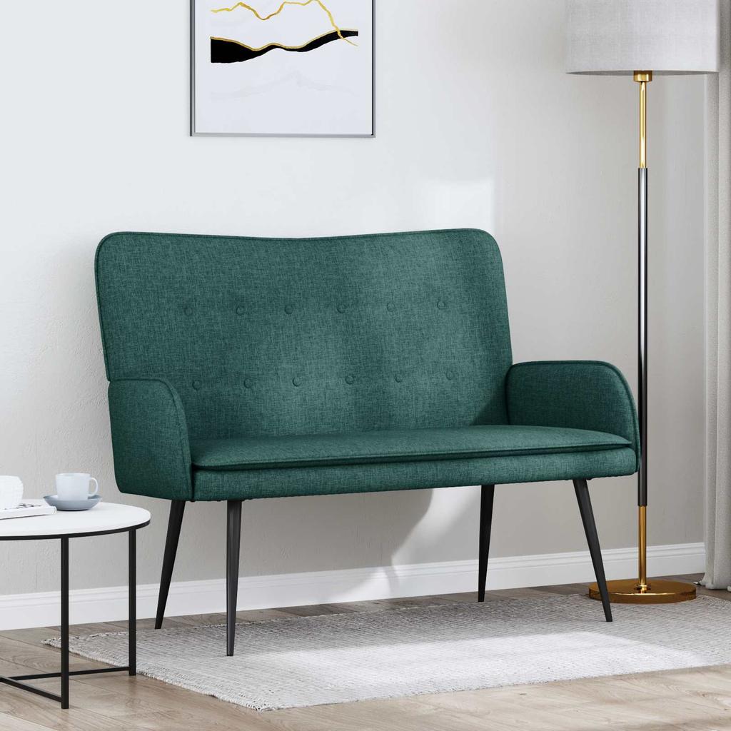 2 Seater Sofa Dark Green 115 x 61 x 87 cm Fabric