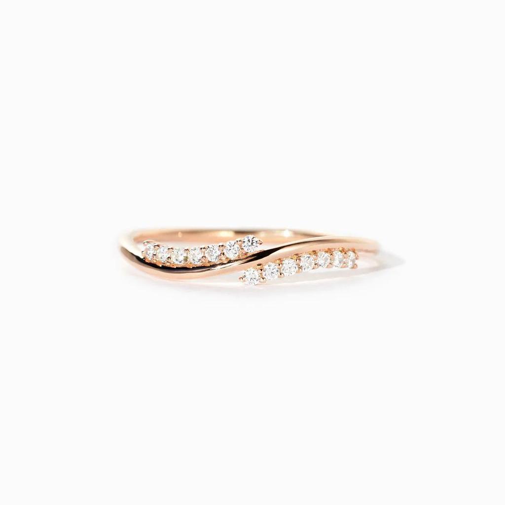 S925 Sterling Silver Rhinestone Wave Ring: European & American Style Luxury Index Finger Ring for Women