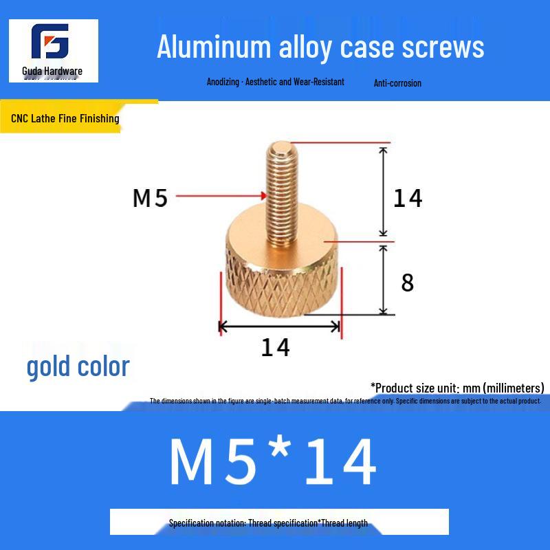 Knurled Aluminum Alloy Hand-Tightening Knob - M3M4M5M6M8 Sizes.