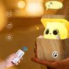 Intelligent Night Light with Shy Cats Design and Adjustable Brightness Eye Caring Bedside Lamp Suitable for Kids Room