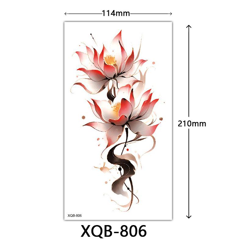 Small Full Arm Tattoo Sticker, Flower Letters, Plain Flower Tattoo Sticker Tattoo