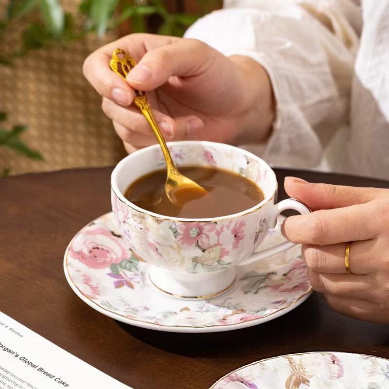 Shangqi Floral Retro British Coffee Cup Set