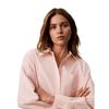 Calvin Klein Casual Vacation Style Embroidered Logo Cotton Sateen Loose Long Sleeve Shirt Women shirts 47F102G