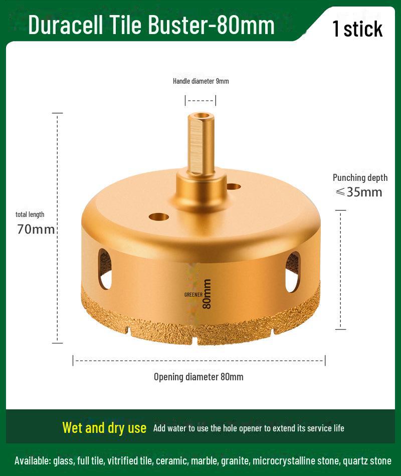 Green Forest Ceramic Tile and Glass Drill Hole Opener