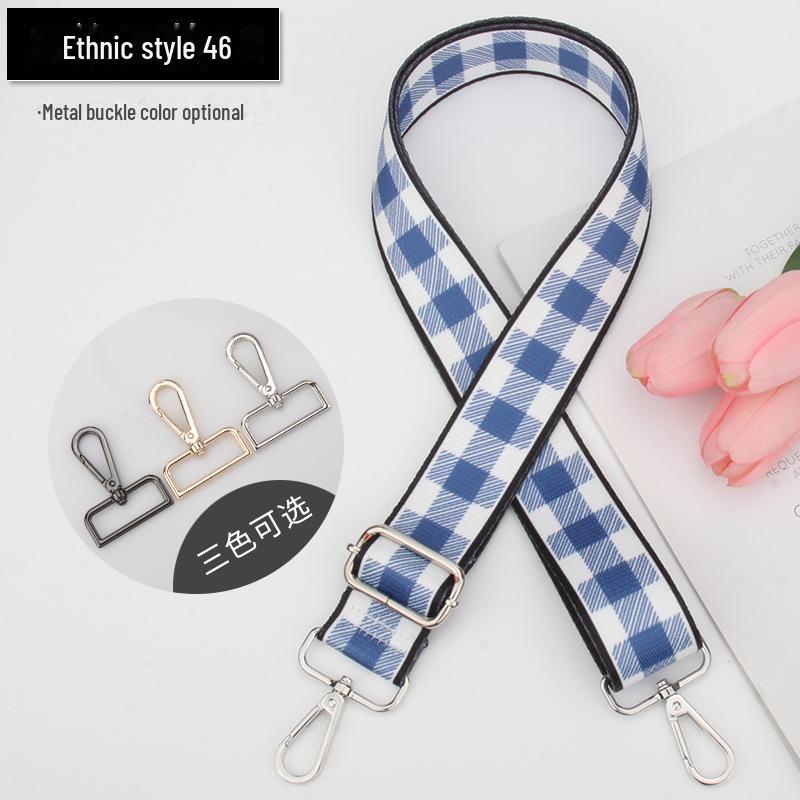 

Многоцветный регулируемый ремень для женской сумки через плечо в этническом стиле Bright Silver Buckle