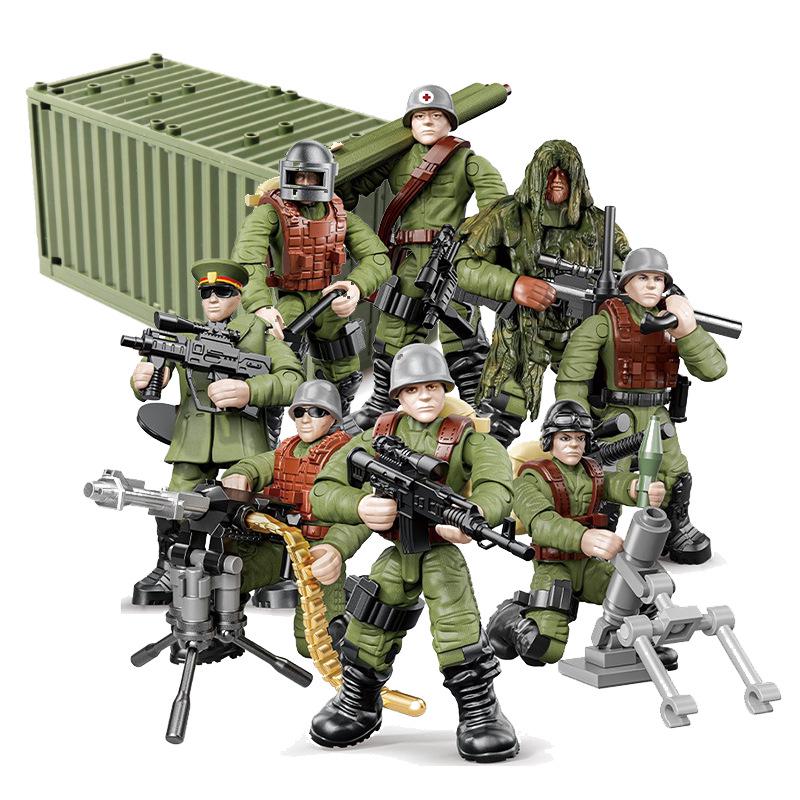 Xiang Jun Military Minifigure Building Blocks Toy - Movable Soldier Model for Boys