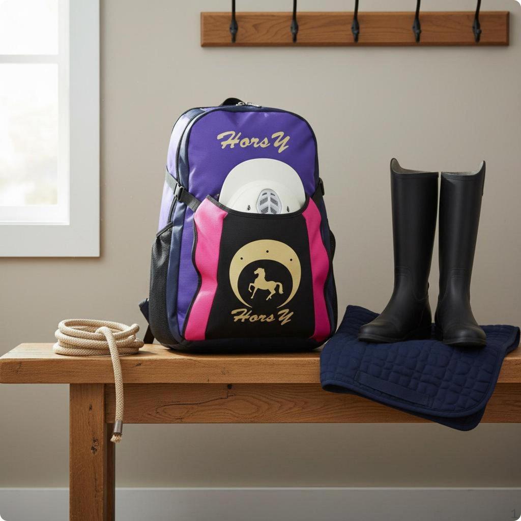 Equestrian Backpack MultiFunction Horse Helmet Made Boots Bag