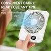 Desk Fan Portable USB Rechargeable Fan 180° Tilt Folding Personal Fan With Power Display 5 Speeds Ultra Quiet Table Fan