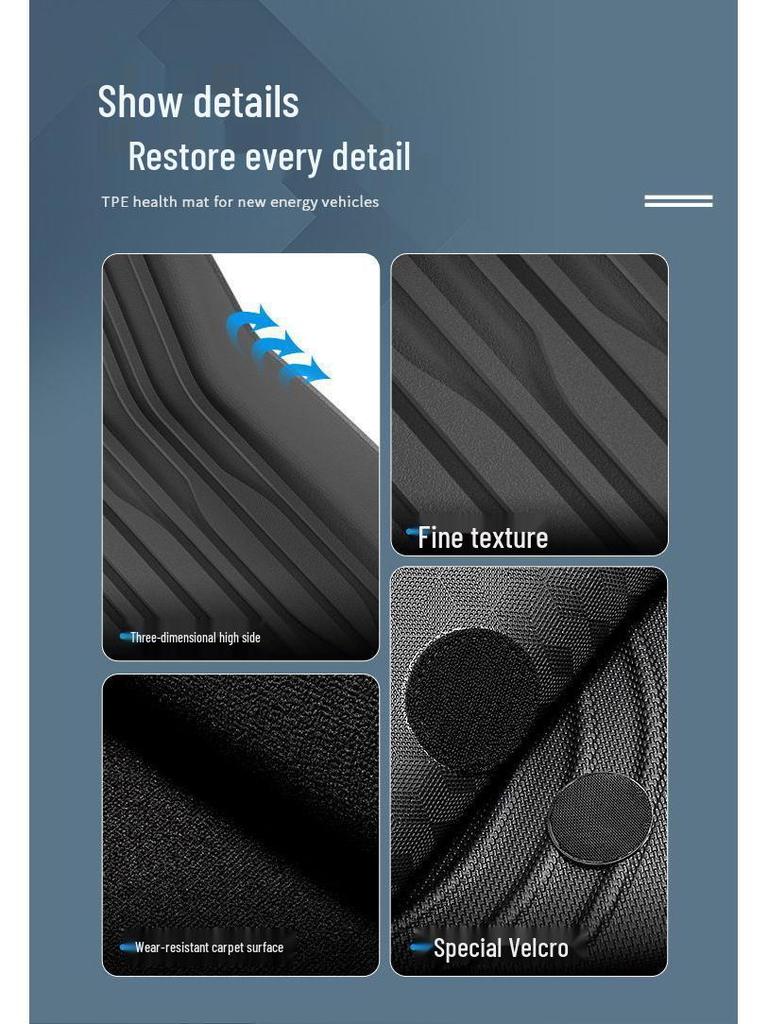 Eco-friendly TPE Floor and Seat Back Mats for 2024-2025 BYD Yuan UP, Including Trunk Mat