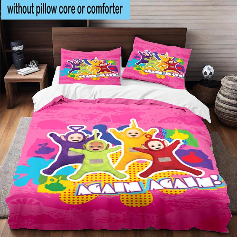 3PCS Teletu-bbies Celebrate Pride 3pcs Bedding,Including 3PCS Duvet Cover And 2pcs Pillowcases Perfect for Christmas,Ideal for Bedroom, Dormitory