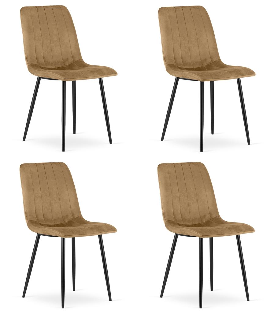 Lava Chair - Brown Velvet / Black Legs X 4
