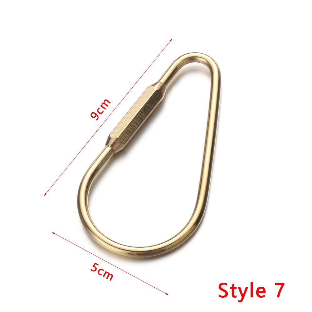 Creative Brass Keychain Portable Key Ring Pendant Whistle Ruler Buckles DIY Unique Organizer Tools Jewelry Keychain Accessories