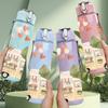 1PC London Bus Phone Booth 750ml Color Plastic Sports Water Bottle Leakproof Flip Straw Lid Suitable for Sports Office Home Use