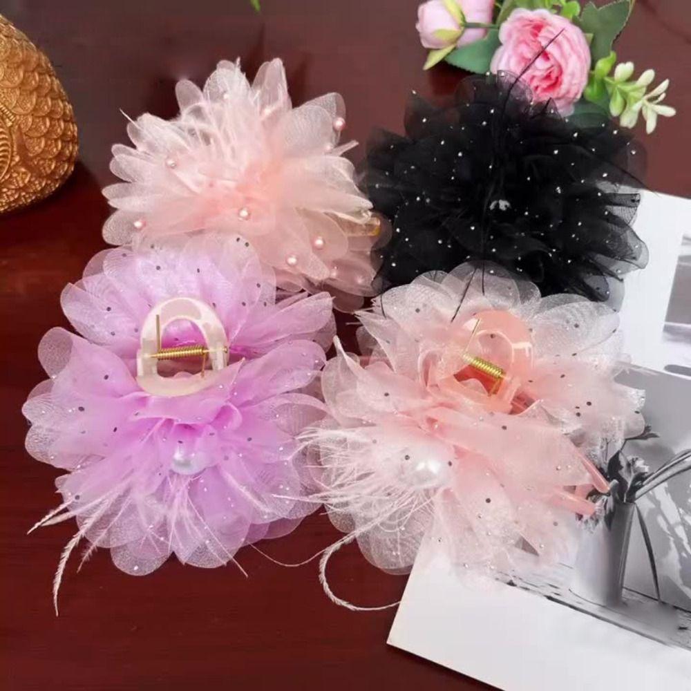 

Mesh Grasping Clip Plastic Shark Clip New Flower Hairgrips 10