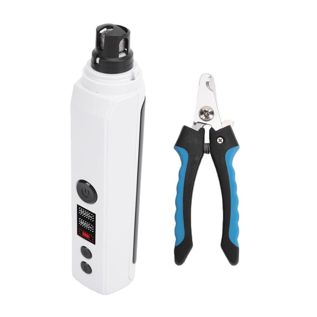 Pet Nail Grinder with Double LED Light Anti Slip Handle Quiet Electric Dog Cat Nail Trimmer for Pet Grooming