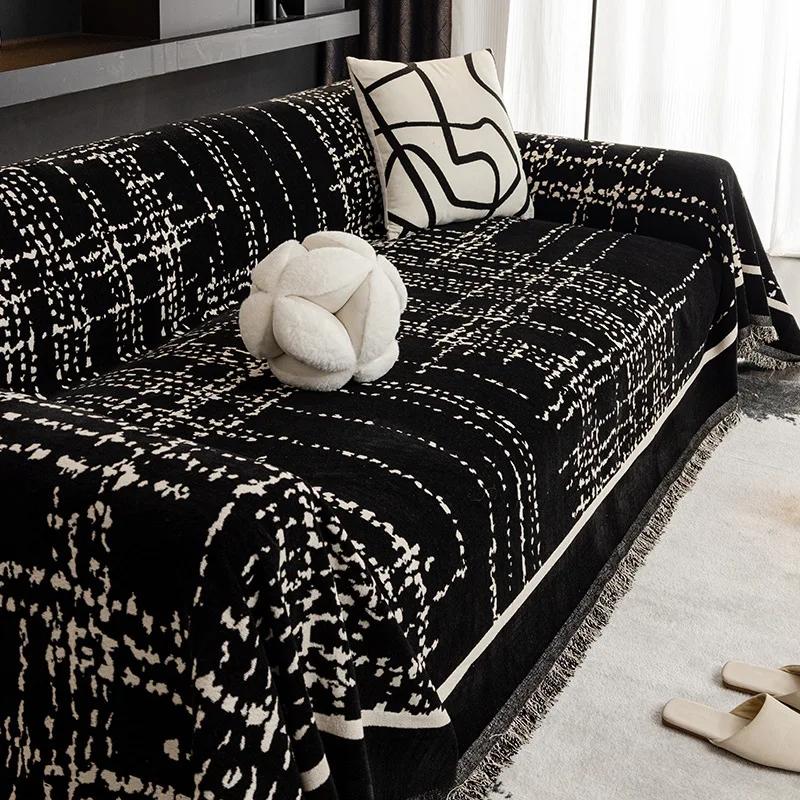 

Чехол для дивана из шениллового годового кольца, одно полотенце, многофункциональное простое полотенце для дивана Ins, цельный чехол для дивана 180x90