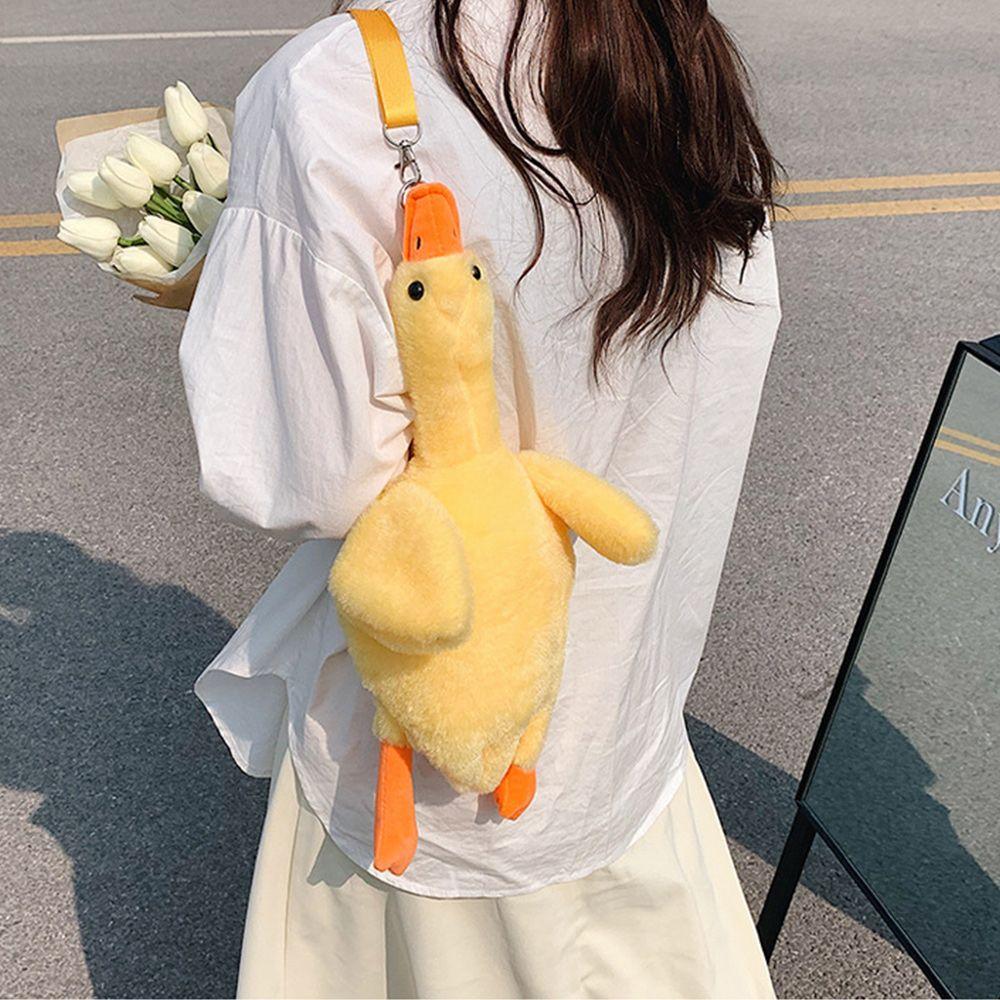 Stuffed Duck Girl Cartoon Doll Bag Cute Shoulder Bag Plush Toy Crossbody Bag Lady Yellow Duck Bag Women Plush Messenger Bags