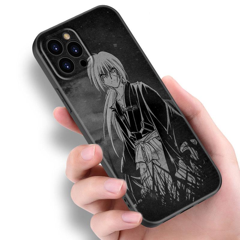Rurouni Kenshin Anime Phone Case For Apple iPhone 12 13 Mini 11 14 15 Pro Max 7 8 Plus X XR XS SE 2020 2022 Black Silicone Case