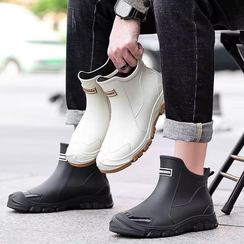 Ανδρικές μπότες βροχής Outdoor Casual Ανδρικά παπούτσια για πεζοπορία στον αστράγαλο Παπούτσια με νερό για ψάρεμα Αδιάβροχη μπότα εργασίας Personality Αντιολισθητικά Ανδρικά υποδήματα