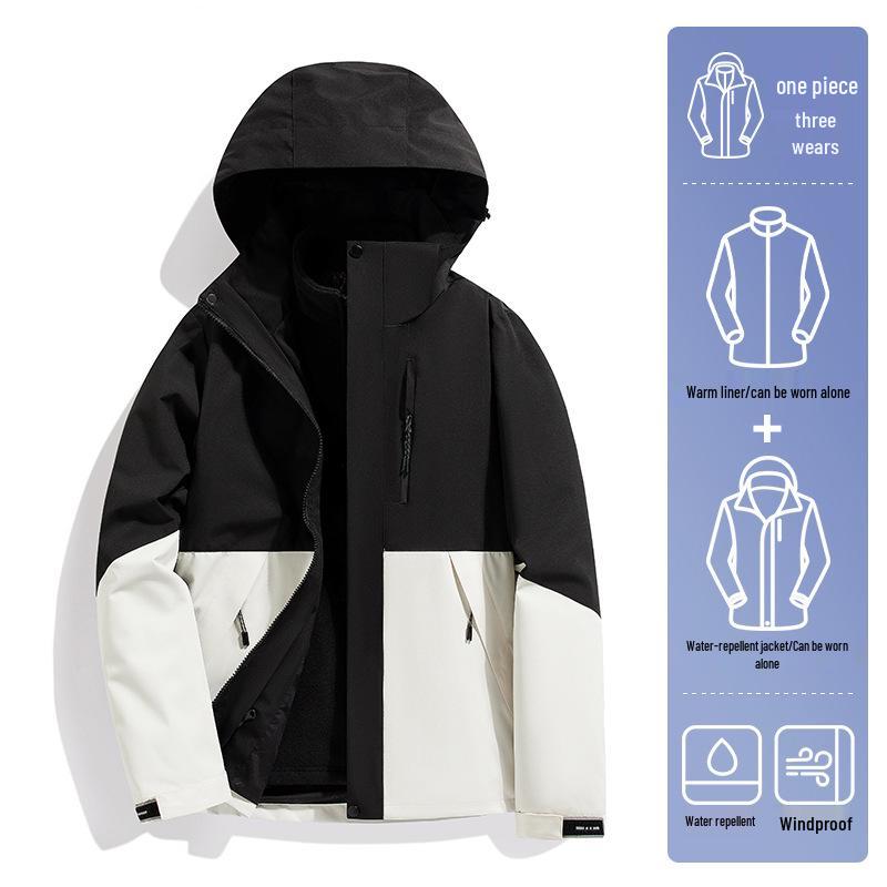 2024 Outdoor Mountain 3-in-1 Windproof & Light Rainproof Mountaineering Suit for Men & Women