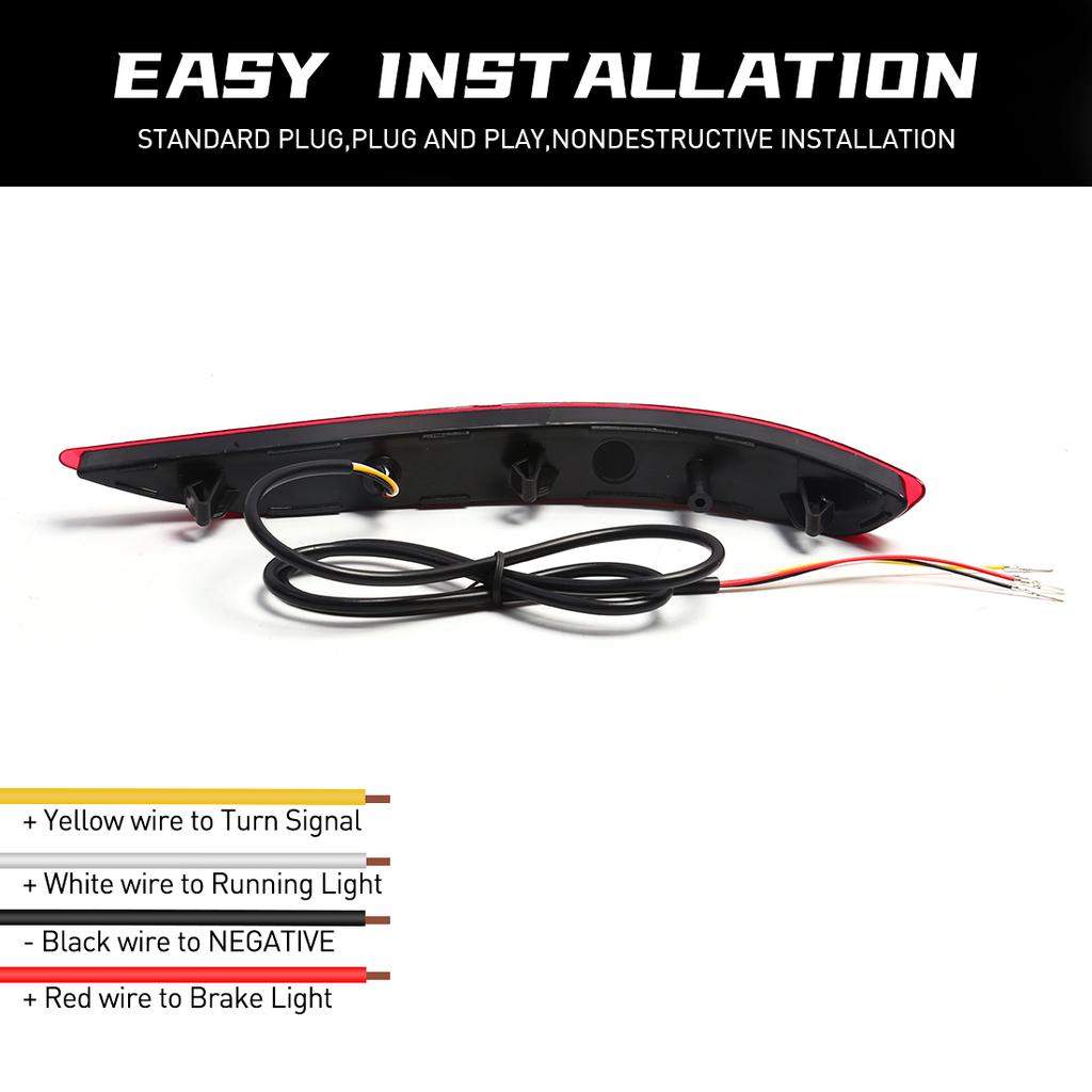 LED Rear Bumper Reflector Light For Chevrolet Equinox       Brake Warning Dynamic Turn Signal Lamp 12V