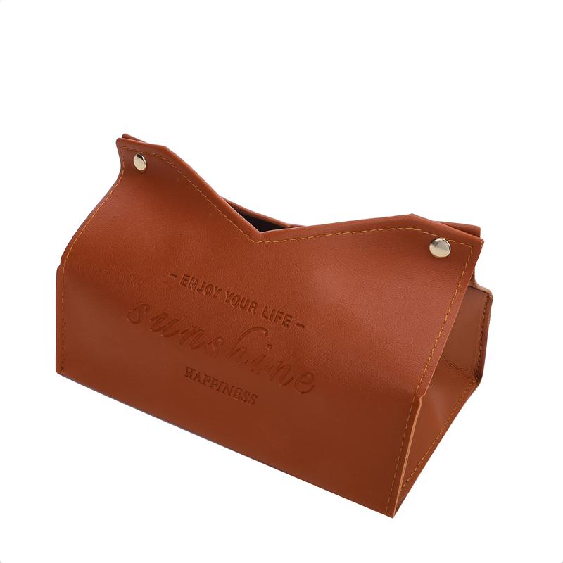 Leather Tissue Box Home Living Room Hotel Bedroom Creative Tissue Organizer Minimalist Fashionable Printing Paper Drawer