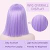 HAIRJOY Purple Bob Wigs Straight  with  Bangs Short Bob Wigs  Synthetic Hair Wig for Women Cosplay Wig Halloween Wig