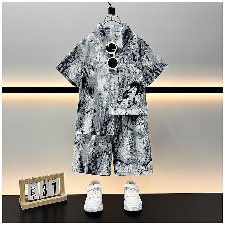 Trendy Boys' Street Style Summer Beachwear Two-Piece Set