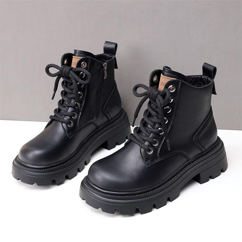 Hot Sale 2025 Women's Martin Boots Spring Fashion Soft Sole Platform Winter Fleece Lined Ankle Boots
