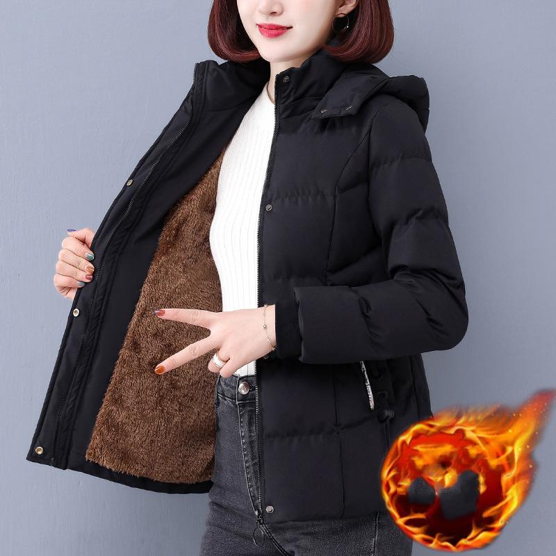 

Женская куртка Теплая куртка с капюшоном Пуховая теплая кофта на подкладке с наполнителем на молнии Повседневная куртка XS