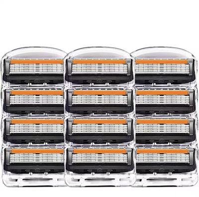 Gillette Compatible Razor Replacement for Fusion Compatible Blades, 12-Pack, 5-Blade, Lubricated, Men's Shaving, (12)