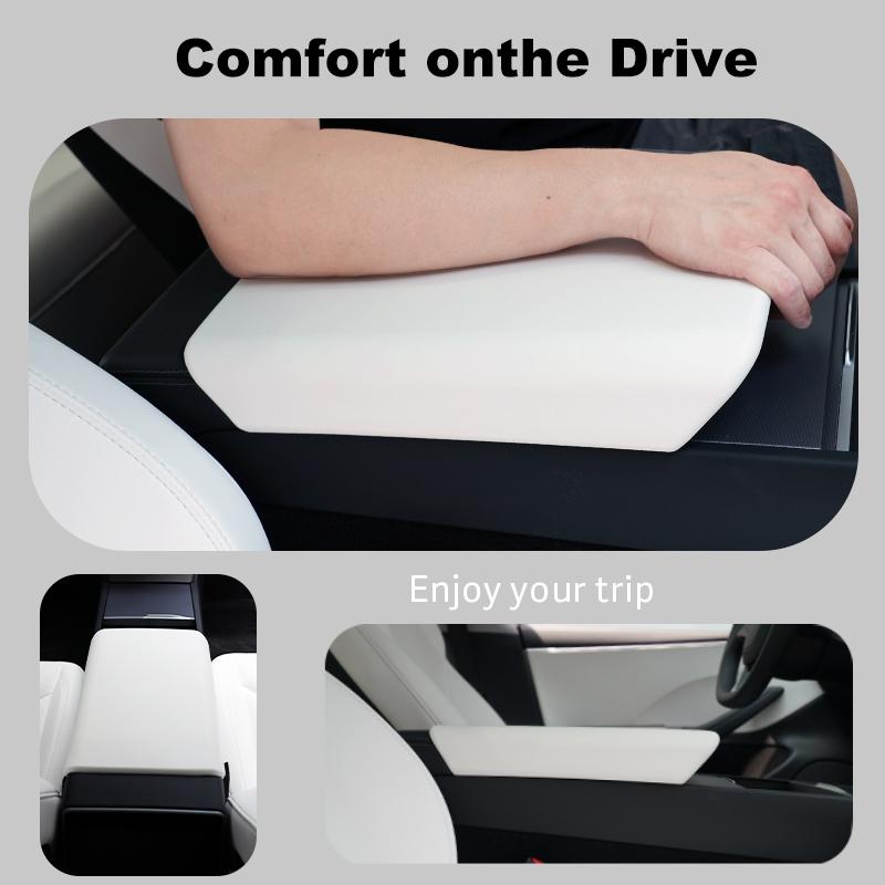 For 2024 Tesla Model 3 Accessories Armrest Protector Box Cover White Soft TPE Center Console Panel Pad Model 3 Highland