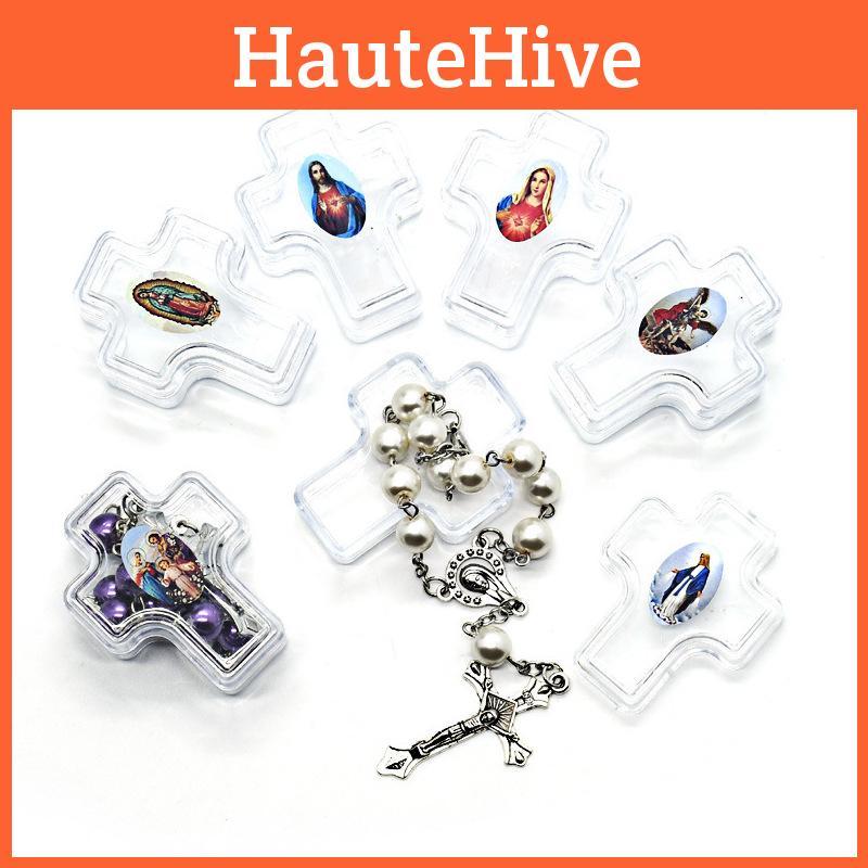 Elegant Rosary Box For Christening Souvenirs And Baptism Party Favors