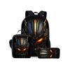Mochilas Conjunto de Três Peças com Estampa de Robôs Mecânicos para Meninos e Meninas Melhores Presentes Mochila Escolar Cartoon Plana 2D para Crianças