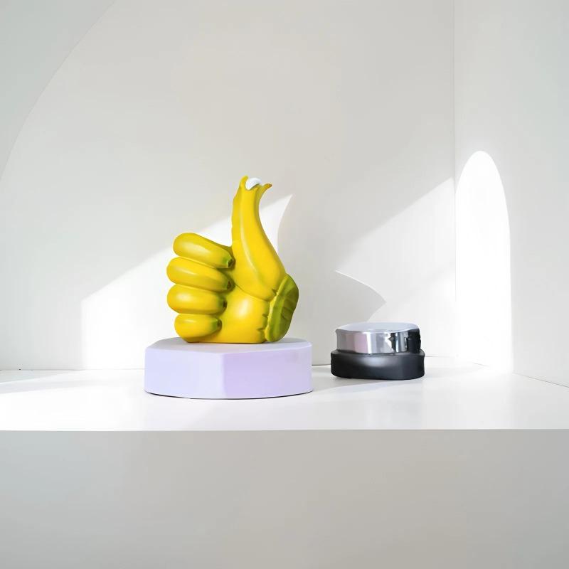 1pcs Creative Thumbs Up Banana Hand Ornaments Modern Home Decor Resin Crafts Living Room Desk Aesthetic Decoration