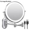 Double-sided Wall Mounted Makeup Mirror 360° Rotating Telescopic Makeup Mirror  Bathroom