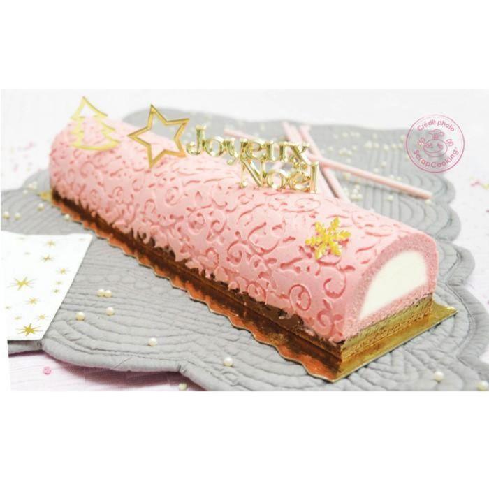 8 décorations dorées pour gâteau de Noël