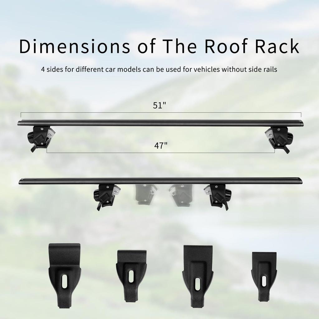Universal Aluminum Alloy Sedan Roof Rack - Compatible with Luggage & Bicycle Racks