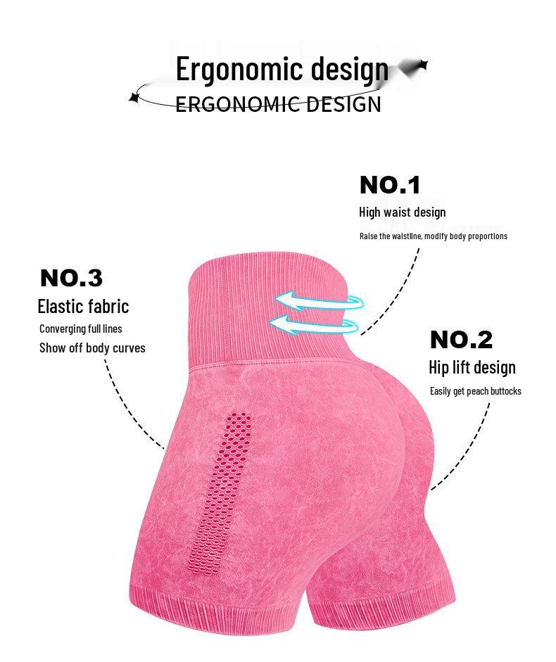 Dammode Högmidjade Sömlösa Fitnessshorts – Rumplyftande, Snabbtorkande Löpar- & Yogaaktivitetskläder