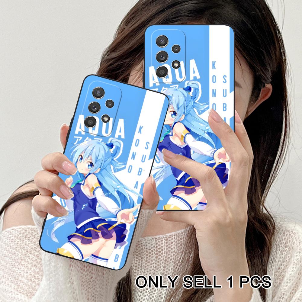 Konosuba Aqua Matte TPU Mobile Phone Case for Samsung Galaxy A56 55 54 53 52 51 36 35 34 23 16 15 5G Colorful Cover