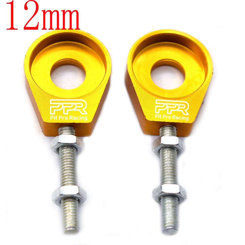 110cc 125cc 140cc Aluminum Chain Tensioner Adjuster Dirt Bike Pit ATV Motorcycle Scooter 12mm or 15mm Rear Wheel axle hole