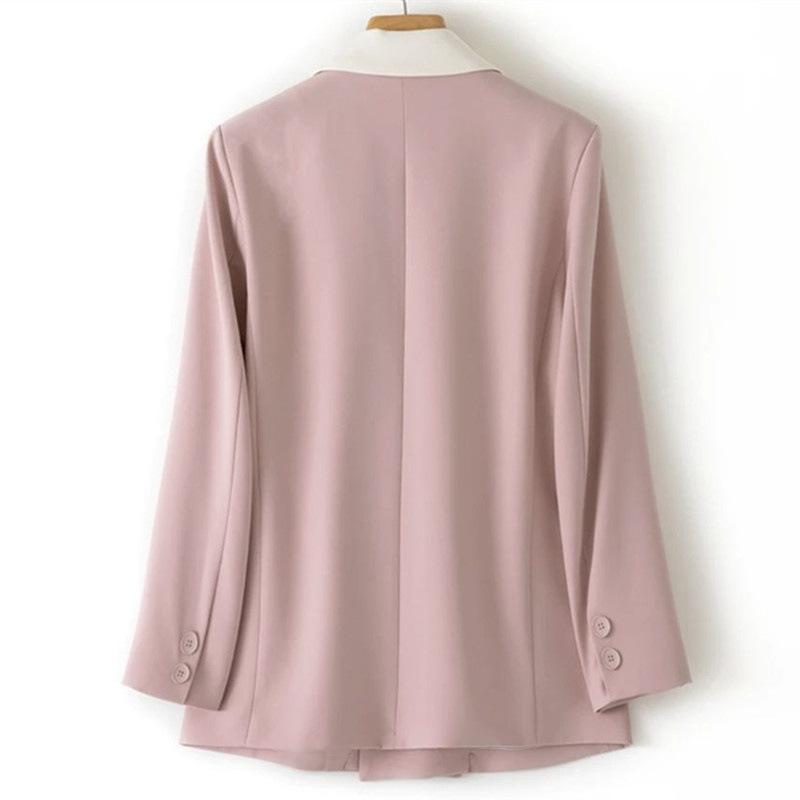 Casual Suit Jacket for Women Coat Spring Autumn Korean Fashion Loose Fit Blazer Ladies Office Red Pink Blazer Suit