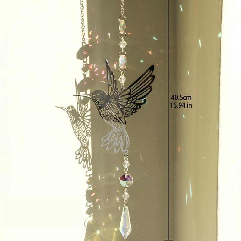 Wind Chime Crystal Sun Catcher Butterfly Glass Hang Bell Window Room Garden Home Decor Art Ornament Indoor Outdoor Elegant