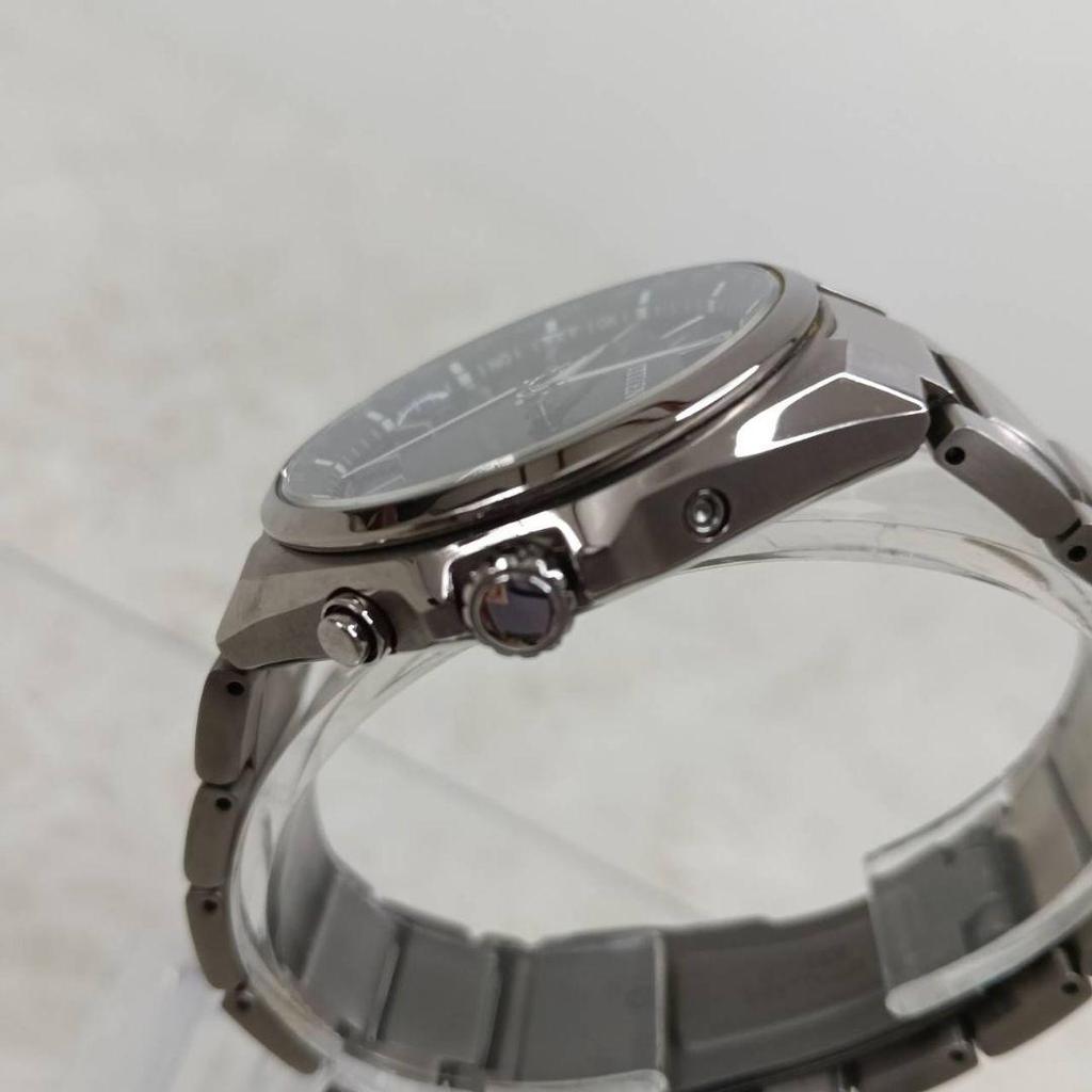 Used [Good Condition] Working CITIZEN Atessa Radio Solar Titanium Blue Men's