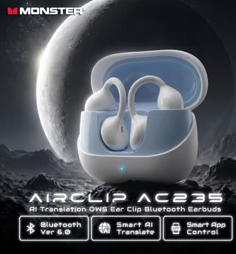 Xiaomi AirClip AC235 AI Translator Ear Clip Earbuds HiFi Stereo Bluetooth 6.0 Headphone TWS Wireless Sport Earphone with APP