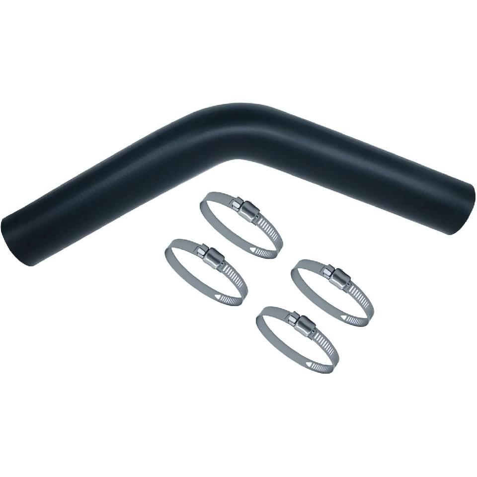 2" Gasoline Fuel Filler Neck Hose with 4 Clamps - 15 7/8" Length Gas Tank Hose Replacement (45 Degree)