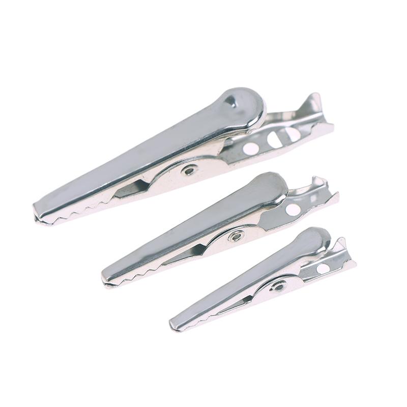 50PCS For Electric Testing For Battery Test Mini Alligator Clips Mini Silver Metal Alligator Clip 28mm 35mm 45mm