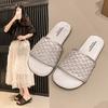 Cool Slippers Women's Outer Wear Breathable New Model 2025 Fashion Beach Versatile Niche Hollow Summer One-word Drag Flat Bottom