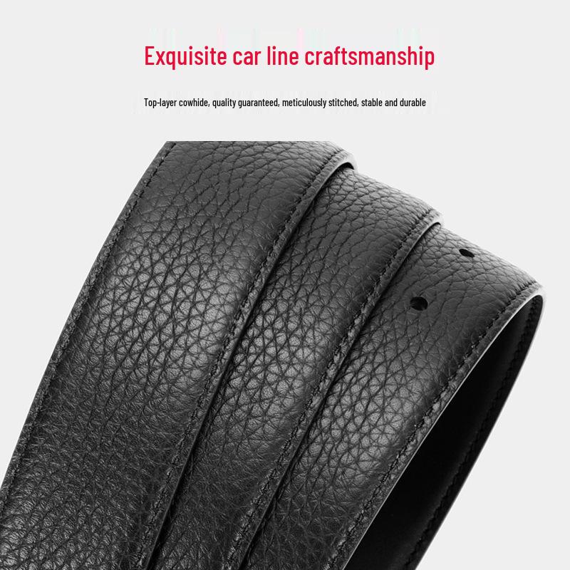Men's Double-Sided Genuine Leather Belt Strip, Top Layer Cowhide, No Buckle